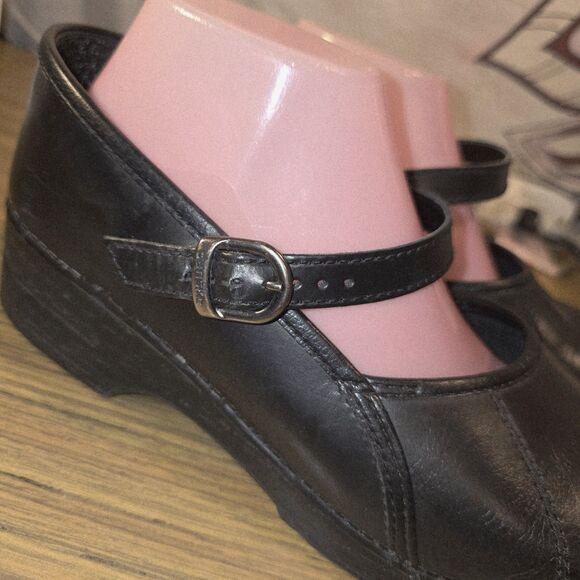 DANSKO MARCELLE 11.5/12 Black Cabrio Mary Jane Grunge Goth Dark Academia Clogs - Picture 2 of 13